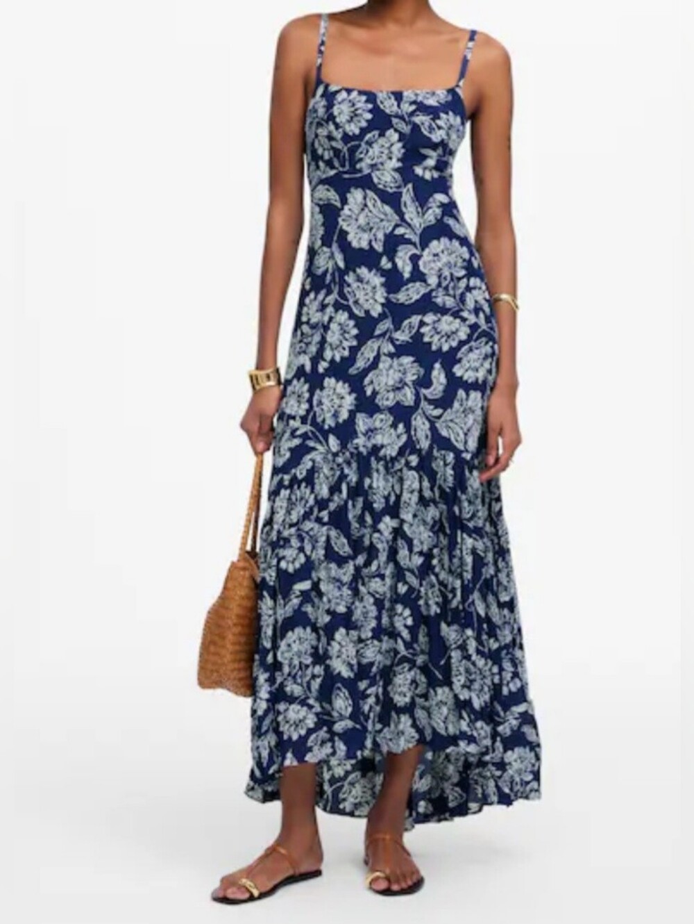 NWT Madewell Textured Maxi Slip Dress in Floral Sundress Style Size 4